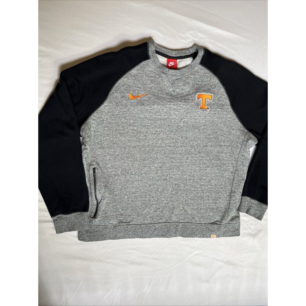 Tennessee VOLS Nike Crew Neck Sweatshirt 2XL Heather Gray Embroidered Raglan